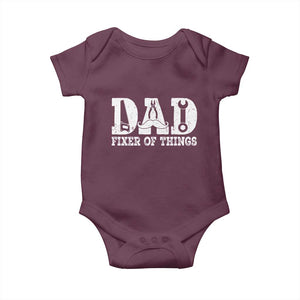 Handyman Dad Fixer Of Everything Baby Onesie Funny Garage Papa TS12 Maroon Print Your Wear