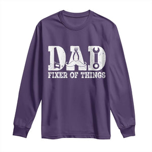 Handyman Dad Fixer Of Everything Long Sleeve Shirt Funny Garage Papa TS12 Purple Print Your Wear