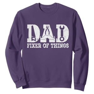 Handyman Dad Fixer Of Everything Sweatshirt Funny Garage Papa TS12 Purple Print Your Wear