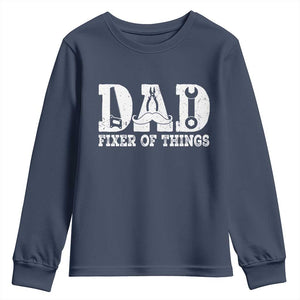Handyman Dad Fixer Of Everything Youth Sweatshirt Funny Garage Papa TS12 Navy Print Your Wear