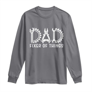 Dad Fixer Of Everything Garage Life Long Sleeve Shirt Auto Mechanic Fathers Day Gift TS12 Charcoal Print Your Wear