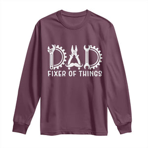 Dad Fixer Of Everything Garage Life Long Sleeve Shirt Auto Mechanic Fathers Day Gift TS12 Maroon Print Your Wear