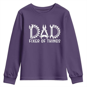 Dad Fixer Of Everything Garage Life Youth Sweatshirt Auto Mechanic Fathers Day Gift TS12 Purple Print Your Wear
