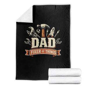 Mechanic Dad Fixer Of All Things Throw Blanket Funny Auto Repair Fathers Day TS12 Black Print Your Wear