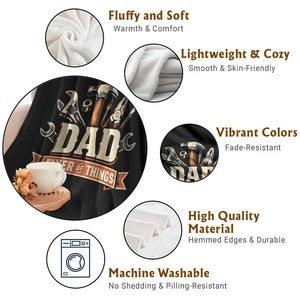 Mechanic Dad Fixer Of All Things Throw Blanket Funny Auto Repair Fathers Day TS12 Print Your Wear