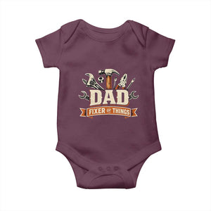 Mechanic Dad Fixer Of All Things Baby Onesie Funny Auto Repair Fathers Day TS12 Maroon Print Your Wear