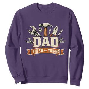 Mechanic Dad Fixer Of All Things Sweatshirt Funny Auto Repair Fathers Day TS12 Purple Print Your Wear