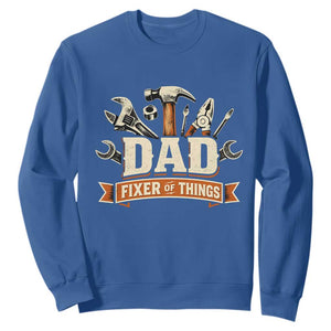 Mechanic Dad Fixer Of All Things Sweatshirt Funny Auto Repair Fathers Day TS12 Royal Blue Print Your Wear