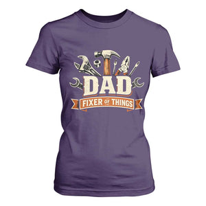 Mechanic Dad Fixer Of All Things T Shirt For Women Funny Auto Repair Fathers Day TS12 Purple Print Your Wear