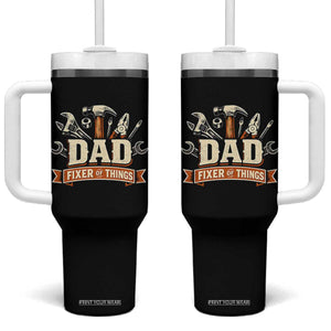 Mechanic Dad Fixer Of All Things Tumbler With Handle Funny Auto Repair Fathers Day TS12 One Size: 40 oz Black Print Your Wear