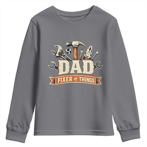 Mechanic Dad Fixer Of All Things Youth Sweatshirt Funny Auto Repair Fathers Day TS12 Charcoal Print Your Wear