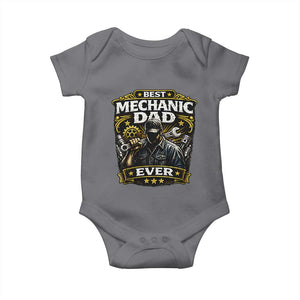 Best Mechanic Dad Ever Baby Onesie Auto Repair Fathers Day Graphic TS12 Charcoal Print Your Wear