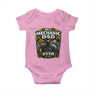 Best Mechanic Dad Ever Baby Onesie Auto Repair Fathers Day Graphic TS12 Light Pink Print Your Wear