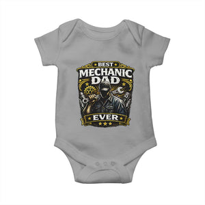 Best Mechanic Dad Ever Baby Onesie Auto Repair Fathers Day Graphic TS12 Sport Gray Print Your Wear