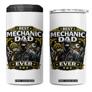 Best Mechanic Dad Ever 4 in 1 Can Cooler Tumbler Auto Repair Fathers Day Graphic TS12 One Size: 16 oz White Print Your Wear