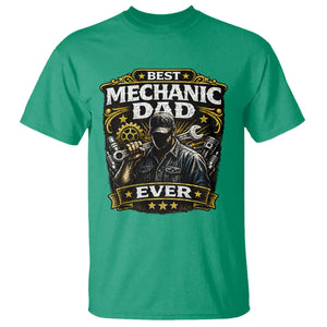 Best Mechanic Dad Ever T Shirt Auto Repair Fathers Day Graphic TS12 Irish Green Print Your Wear