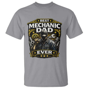 Best Mechanic Dad Ever T Shirt Auto Repair Fathers Day Graphic TS12 Sport Gray Print Your Wear
