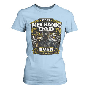 Best Mechanic Dad Ever T Shirt For Women Auto Repair Fathers Day Graphic TS12 Light Blue Print Your Wear