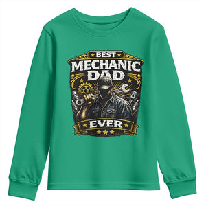 Best Mechanic Dad Ever Youth Sweatshirt Auto Repair Fathers Day Graphic TS12 Irish Green Print Your Wear