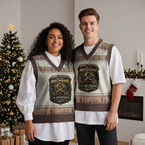 Some People Call Me Mechanic Important Call Me Dad V-Neck Knit Sweater Vest Fathers Day Gift TS12 Mocha Mousse Print Your Wear
