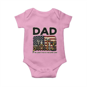 Mechanic Dad American Flag Baby Onesie If He Cant Fix It No One Can TS12 Light Pink Print Your Wear
