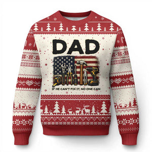 Mechanic Dad American Flag Ugly Christmas Sweater If He Cant Fix It No One Can TS12 Beige Red Print Your Wear