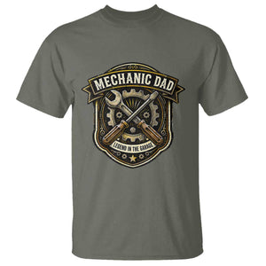 Mechanic Dad Legend In The Garage T Shirt Funny Auto Repair Fathers Day Gift TS12 Military Green Print Your Wear