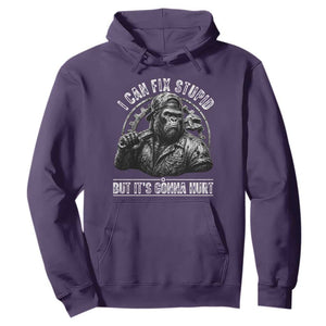 Funny Gorilla Mechanic Hoodie I Can Fix Stupid But Its Gonna Hurt TS12 Purple Print Your Wear