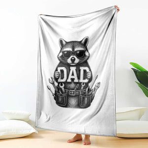 Funny Raccoon Dad Mechanic Throw Blanket Trash Panda Fathers Day Gift TS12 Print Your Wear