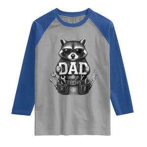 Funny Raccoon Dad Mechanic Raglan Shirt Trash Panda Fathers Day Gift TS12 Sport Gray Royal Print Your Wear