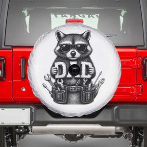 Funny Raccoon Dad Mechanic Spare Tire Cover Trash Panda Fathers Day Gift TS12 White Print Your Wear