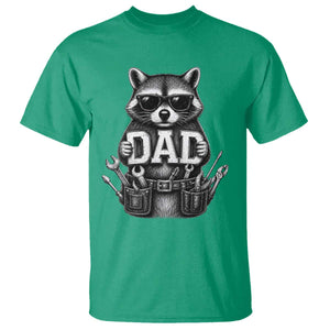 Funny Raccoon Dad Mechanic T Shirt Trash Panda Fathers Day Gift TS12 Irish Green Print Your Wear