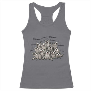 Funny Raccoon Grandma Racerback Tank Top Grandmother Chaos Trash Panda TS12 Charcoal Print Your Wear