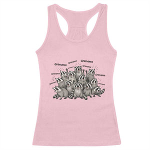 Funny Raccoon Grandma Racerback Tank Top Grandmother Chaos Trash Panda TS12 Light Pink Print Your Wear
