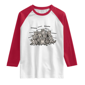 Funny Raccoon Grandma Raglan Shirt Grandmother Chaos Trash Panda TS12 White Red Print Your Wear