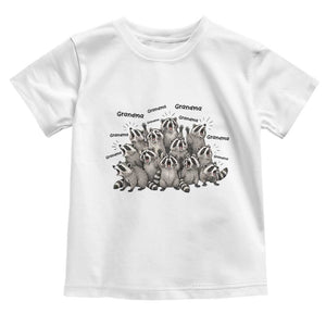 Funny Raccoon Grandma Toddler T Shirt Grandmother Chaos Trash Panda TS12 White Print Your Wear