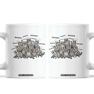 Funny Raccoon Grandma Coffee Mug Grandmother Chaos Trash Panda TS12 White Print Your Wear