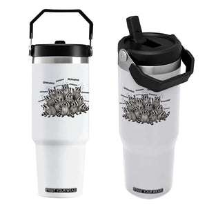 Funny Raccoon Grandma Flip Straw Tumbler Grandmother Chaos Trash Panda TS12 One Size: 30 oz White Print Your Wear