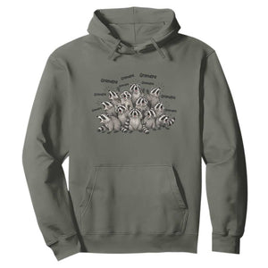 Funny Raccoon Grandpa Hoodie Chaos Coordinator Grandpa Life Graphic TS12 Military Green Print Your Wear