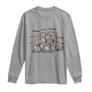 Funny Raccoon Grandpa Long Sleeve Shirt Chaos Coordinator Grandpa Life Graphic TS12 Sport Gray Print Your Wear