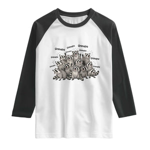 Funny Raccoon Grandpa Raglan Shirt Chaos Coordinator Grandpa Life Graphic TS12 White Black Print Your Wear