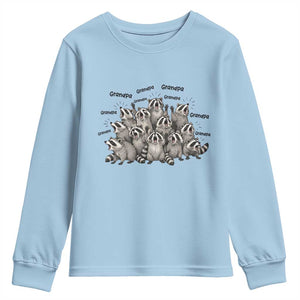 Funny Raccoon Grandpa Youth Sweatshirt Chaos Coordinator Grandpa Life Graphic TS12 Light Blue Print Your Wear