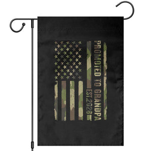 Promoted To Grandpa Est 2026 Patriotic American Flag Camo Garden Flag TS12 Black Print Your Wear