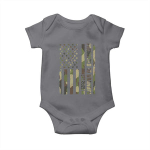 Promoted To Grandpa Est 2026 Patriotic American Flag Camo Baby Onesie TS12 Charcoal Print Your Wear