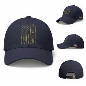 Promoted To Grandpa Est 2026 Patriotic American Flag Camo Baseball Cap TS12 Baseball Cap Universal Fit Navy Print Your Wear