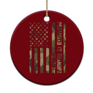 Promoted To Grandpa Est 2026 Patriotic American Flag Camo Ceramic Ornament TS12 1pc Red Print Your Wear