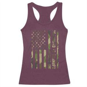 Promoted To Grandpa Est 2026 Patriotic American Flag Camo Racerback Tank Top TS12 Maroon Print Your Wear
