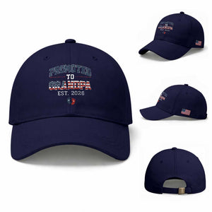 Patriotic Promoted To Grandpa Est 2026 Baseball Cap US Flag New Father Gift