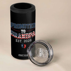 Patriotic Promoted To Grandpa Est 2026 4 in 1 Can Cooler Tumbler US Flag New Father Gift TS12 Print Your Wear