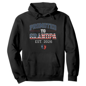 Patriotic Promoted To Grandpa Est 2026 Hoodie US Flag New Father Gift TS12 Black Print Your Wear
